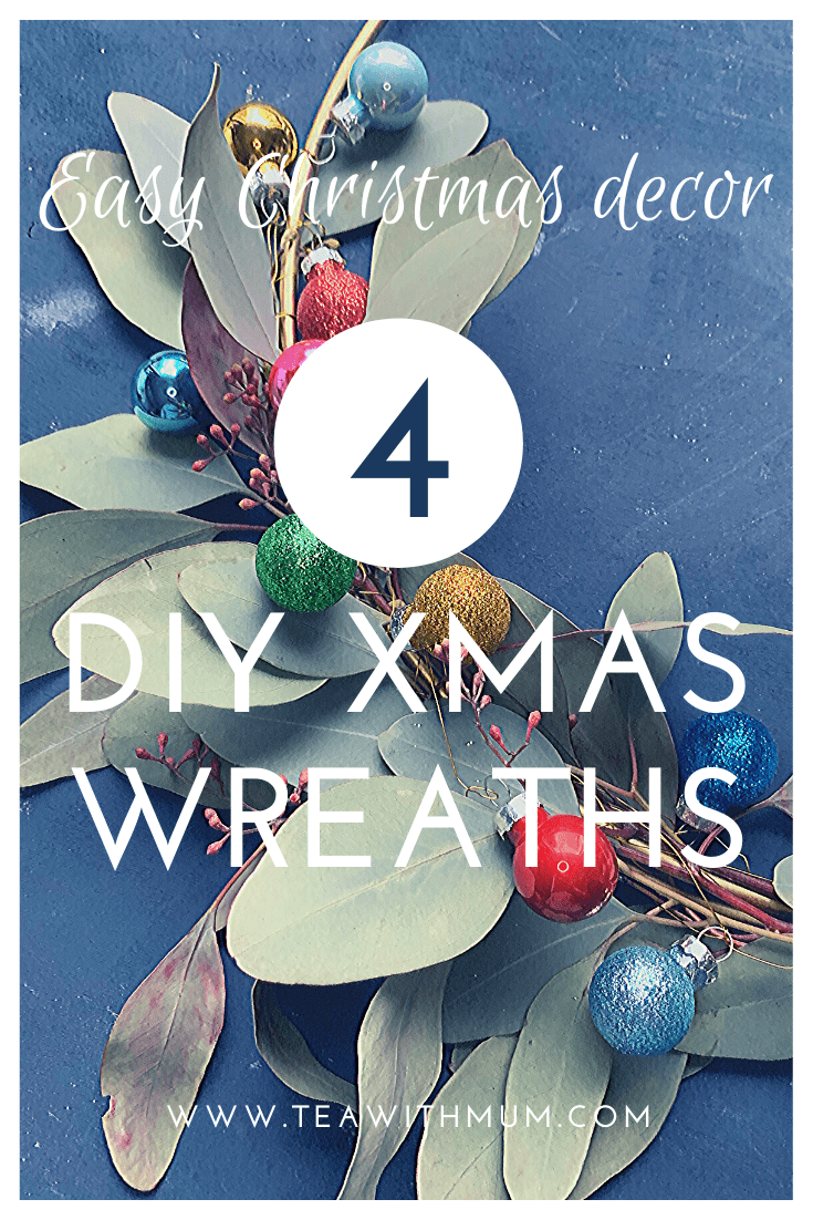 4 easy DIY Christmas wreaths that take under 30 minutes to make; 4 very different but very easy DIY Christmas wreaths; DIY seasonal decor
