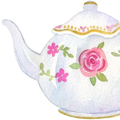 Watercolour teapot, afternoon tea short and sweet