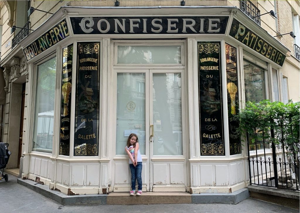 Miss M at Boris Luma Boulangerie, which served as inspiration for the Dupain-Cheng Bakery in Miraculous and has been lovingly copied and animated. This was a highlight on our tour of Ladybug's Paris