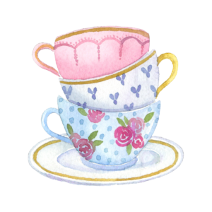 Watercolour teacups.