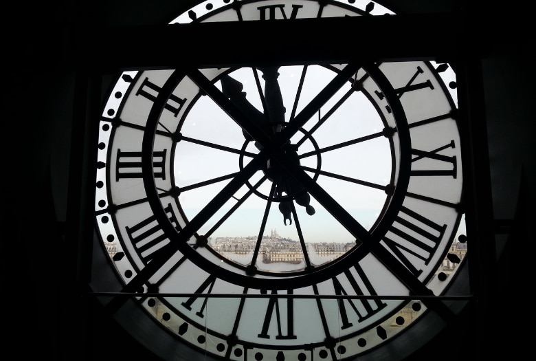 The iconic railway clock at the Museum d'Orsay (taken from the Restaurant).